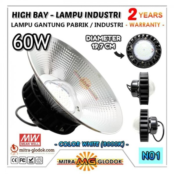 LED High Bay Lampu Gantung Industri Brilux 60W | Highbay